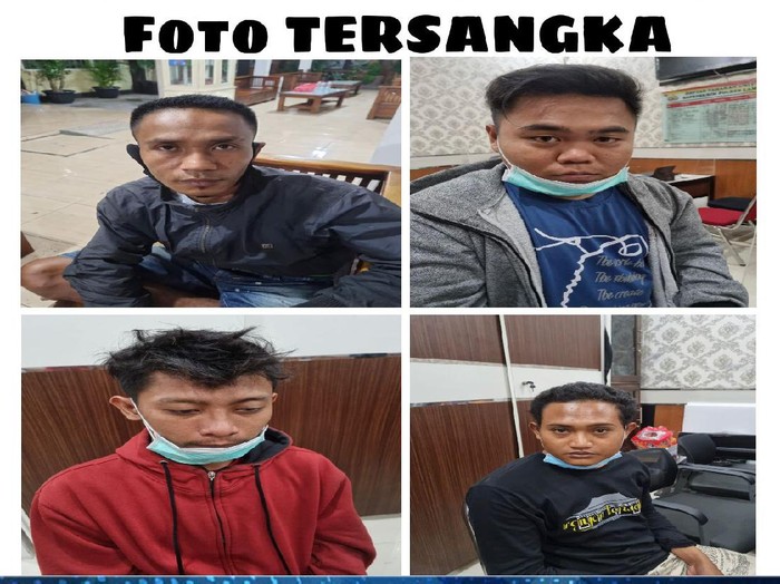 Empat pemuda di Lamongan diringkus petugas kepolisian. Sebab, mereka melakukan perusakan warung nasi bungkus.