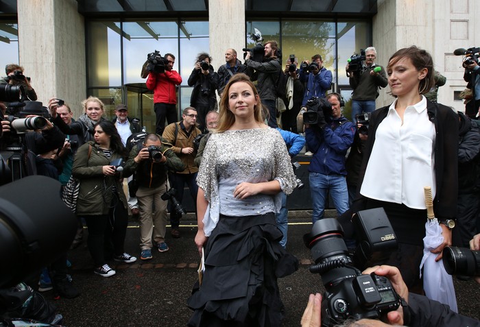 Charlotte Church LONDON, ENGLAND - AUGUST 26: Singer Charlotte Church (C) takes part in a Greenpeace protest outside the Shell building on August 26, 2015 in London, England. Greenpeace have been protesting against arctic drilling with an orchestra for some time outside the London headquarters of oil giant Shell. (Photo by Peter Macdiarmid/Getty Images)