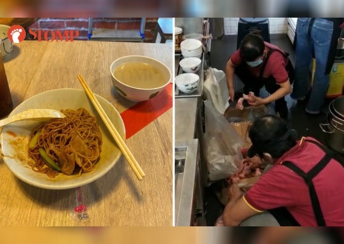 Jorok! Restoran Mie Ini Ketahuan Potong Daging di Lantai