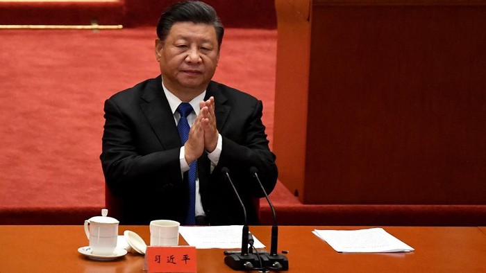 Xi Jinping Chinese President Xi Jinping attends the commemoration of the 110th anniversary of the Xinhai Revolution which overthrew the Qing Dynasty and led to the founding of the Republic of China, at the Great Hall of the People in Beijing on October 9, 2021. (Photo by Noel Celis / AFP)