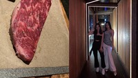  Tak terhitung berapa banyak restoan steak mewah yang jadi tempat makan malamnya bersama teman-temannya. Foto: Instagram @livyrenata