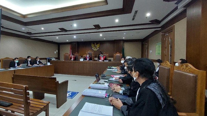 Sidang kasus dugaan suap mantan penyidik KPK, AKP Stepanus Robin Pattuju, di Pengaadilan Tipikor Jakarta, Senn (11/10/2021).