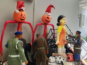 Timbulkan Kerumunan, Boneka Squid Game di Surabaya Dibongkar