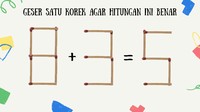 Cuma boleh pindahkan satu batang korek ya.