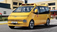 Seperti pada bus sekolah di banyak negara, ada juga panel bertulis Setop pada kedua sisi pintu depan. Panel ini bisa terbuka dan tertutup sebagai penanda kendaraan lain untuk berhati-hati atau menghentikan lajunya. Foto: Hyundai Motors