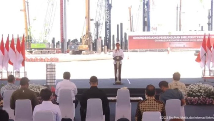 Jokowi Groundbreaking Pembangunan Smelter PT Freeport di Gresik