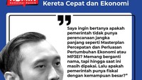 Awalnya, pertanyaan Ketua Fraksi Partai Demokrat DPR Edhie Baskoro Yudhoyono (Ibas) dimulai dengan pertanyaan soal kondisi ekonomi di tengah pandemi. Kemudian dia menyinggung soal proyek kereta cepat dan rencana jangka panjang pemerintah dalam pembangunan ekonomi.