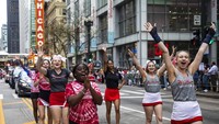 Perayaan Columbus Day di Chicago, (11/10/2021). Di Amerika menjadi hari libur nasional di Spanyol dan AS. Christopher Columbus berlayar dari Spanyol dan mencapai daratan Amerika saat ini pada 12 Oktober 1492. (Ashlee Rezin/Chicago Sun-Times via AP)