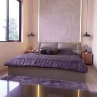 Begini penampakan kamar tidur utama yang cenderung bergaya maskulin dengan kombinasi warna-warna gelap. (Foto: YouTube/Boy William)