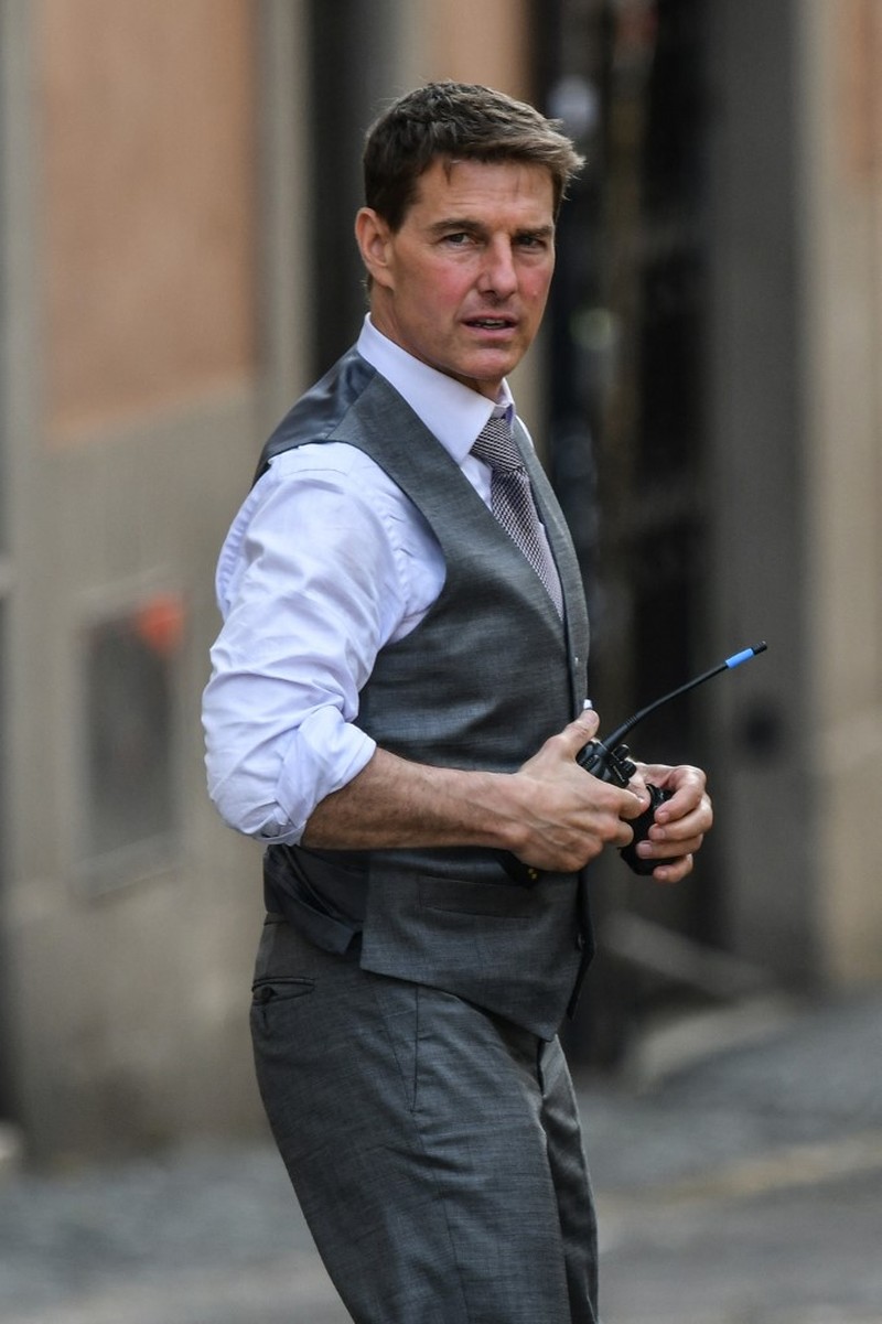 US actor Tom Cruise is pictured during the filming of 