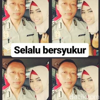 Foto Indri dan Bripka H.Nuri Susanto.