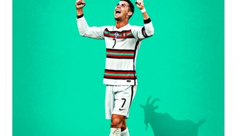 Netizen ini tak peduli dan tetap menyebut Ronaldo adalah Goat atau greatest of all time. Foto: Twitter