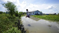 Ada lebih dari 500 keluarga yang tinggal di atas air, kehidupan berjalan normal seperti desa kecil pada umumnya.  