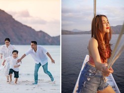 7 Adu Gaya Nagita Slavina dan Ayu Ting Ting saat Liburan, Mana Favoritmu?