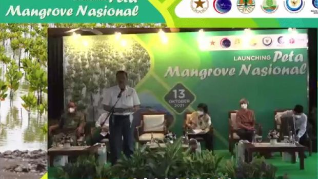 Screenshot Luhut Saat Meresmikan Peta Mangrove Nasional 2021