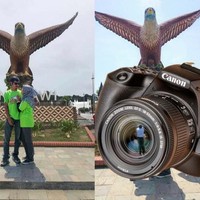 Kalau di lihat foto yang sebelah kiri sih sudah benar. Tapi mungkin biar bapak-bapaknya nggak ilang dan bisa tetap diabadikan dalam foto, akhirnya si bapak dipindahkan ke tempat lain. Bisa tebak ke mana si bapak dipindahkan? Foto: LobakMerah dan Facebook/Dak Angah Lailatul