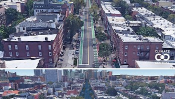 Jalanan di kota Washington, Amerika Serikat, tak ketinggalan terkena dampaknya. Foto: Climate Central
