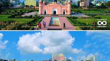 Lalbagh Fort, Dhaka, Bangladesh disimulasikan tenggelam. Foto: Climate Central