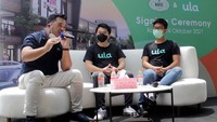 Hadir dalam acara tersebut Chief Marketing Officer Shila at Sawangan, Denny Asalim bersama Co-Founder & Chief Operating Officer Ula, Riky Tenggara usai menandatangani MoU antara Marche dengan Ula, Kamis, (14/10/2021) di site Shila at Sawangan, Depok.
