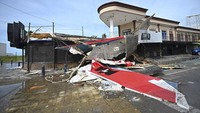 Begini kondisi di kawasan Mazatlan, Meksiko, usai dihantam Badai Pamela pada Rabu (13/10/2021) waktu setempat.