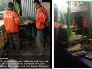 Tak Sabar Nunggu, Driver Ojol Ini Masak Sendiri Makanan Pesanan Pembeli