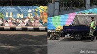Fungsi gambar di dinding tersebut dari dulu dan sekarang masih sama, yakni untuk berswafoto.
