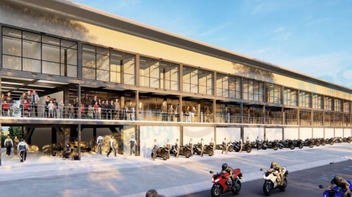 Garasi tim MotoGP (pit building) Sirkuit Mandalika mulai dibangun Garasi tim MotoGP (pit building) Sirkuit Mandalika mulai dibangun