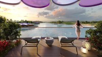 Dari balkon hotel juga bisa menikmati indahnya pagi atau siang dengan dimanjakan pemandangan laut yang menawan.