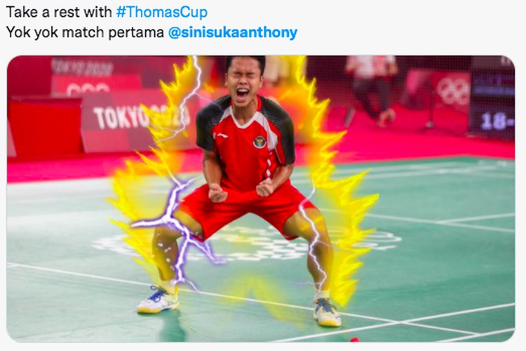 Meme Anthony Ginting Menang Lawan Malaysia di Thomas Cup