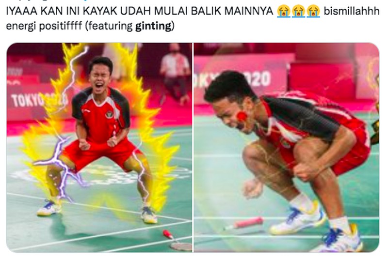 Meme Anthony Ginting Menang Lawan Malaysia di Thomas Cup
