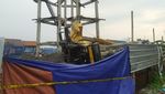 Potret Tower PDAM yang Hendak Dirubuhkan Berujung Crane Timpa Rumah