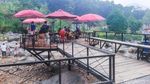 Menikmati Nasi Liwet dan Es Kelapa Muda dengan Panorama Sungai yang Adem