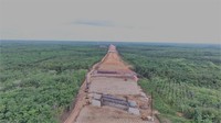 Progres seksi I telah mencapai 53,09% dan ditargetkan rampung pada Desember 2022 mendatang.Foto: Dok. Ditjen Bina Marga Kementerian PUPR