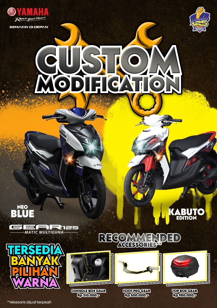 Yamaha Gear Desain Khusus Kabuto Dan Neo Blue Dijual Di Jabodetabek