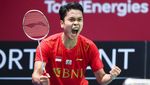 RI Unggul 1-0 di Final Piala Thomas, Anthony Ginting Hepi Banget