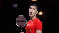 Jonatan Christie akhirnya keluar sebagai pemenang dan menumpahkan perasannya di atas lapangan! (Badminton Photo)