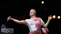 Laga berjalan ketat dengan perolehan poin yang mepet-mepet. Anders Antonsen memang diunggulkan karena peringkatnya lebih tinggi dibanding Jonatan Christie dalam peringkat BWF (Badminton Photo)