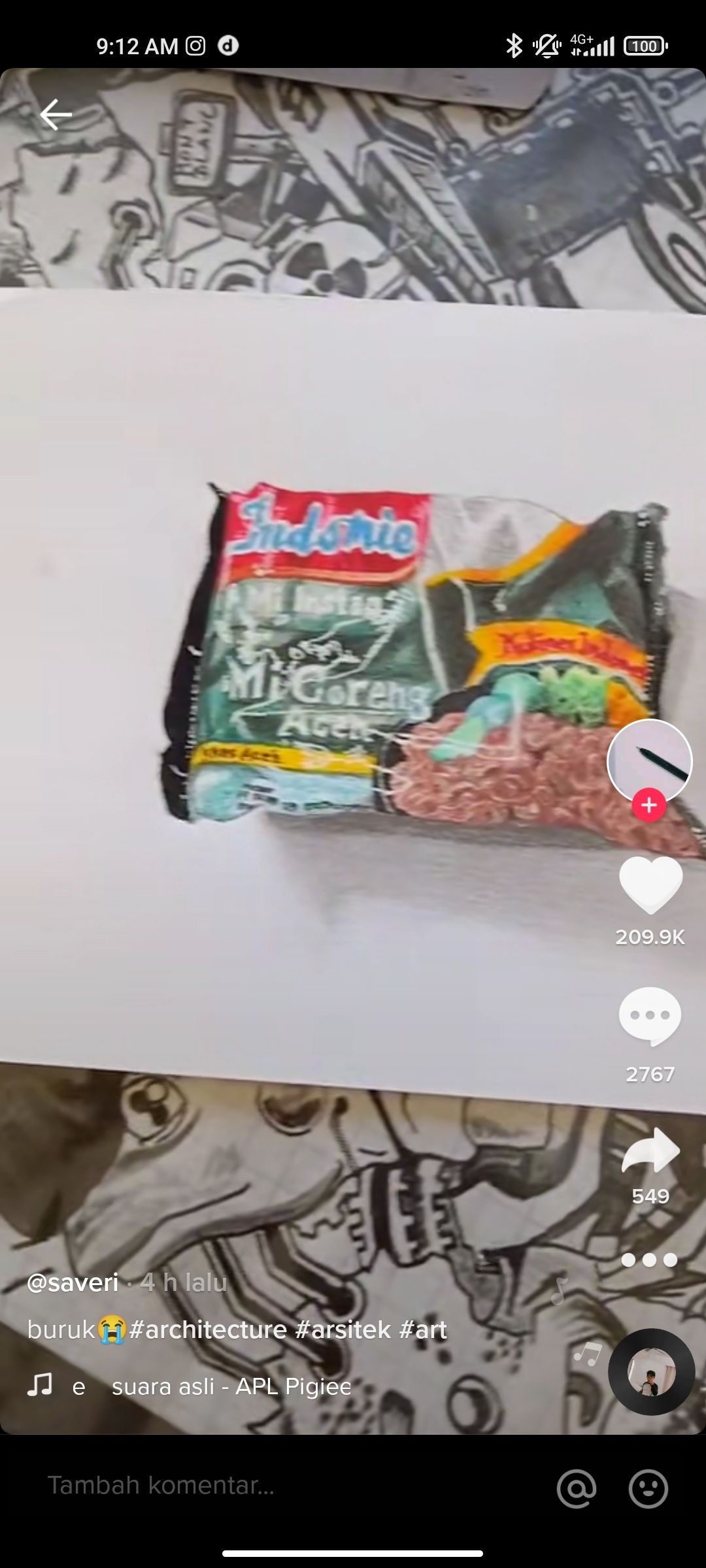 Sedih! Bikin Gambar Mie Instan 3D Mirip Aslinya Tapi Malah Dapat Nilai Jelek