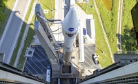 This photo released by NASA, shows a United Launch Alliance Atlas V rocket with the Lucy spacecraft aboard in this 2 minute and 30 second exposure photo as it launches from  Space Launch Complex 41, Saturday, Oct. 16, 2021, at Cape Canaveral Space Force Station in Florida. Lucy will be the first spacecraft to study Jupiters Trojan Asteroids. Like the missions namesake – the fossilized human ancestor, 