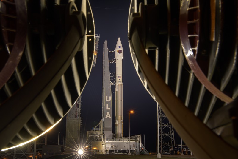 This photo released by NASA, shows a United Launch Alliance Atlas V rocket with the Lucy spacecraft aboard in this 2 minute and 30 second exposure photo as it launches from  Space Launch Complex 41, Saturday, Oct. 16, 2021, at Cape Canaveral Space Force Station in Florida. Lucy will be the first spacecraft to study Jupiter's Trojan Asteroids. Like the mission's namesake – the fossilized human ancestor, 