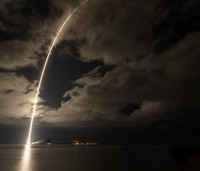 This photo released by NASA, shows a United Launch Alliance Atlas V rocket with the Lucy spacecraft aboard in this 2 minute and 30 second exposure photo as it launches from  Space Launch Complex 41, Saturday, Oct. 16, 2021, at Cape Canaveral Space Force Station in Florida. Lucy will be the first spacecraft to study Jupiters Trojan Asteroids. Like the missions namesake – the fossilized human ancestor, 