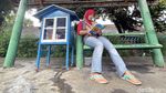 Cakep! Halte Bus Bulungan Kini Ada Perpustakaan Mini
