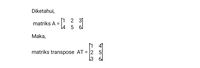 Transpose Matriks : Pengertian, Ciri, Soal Dan Pembahasannya