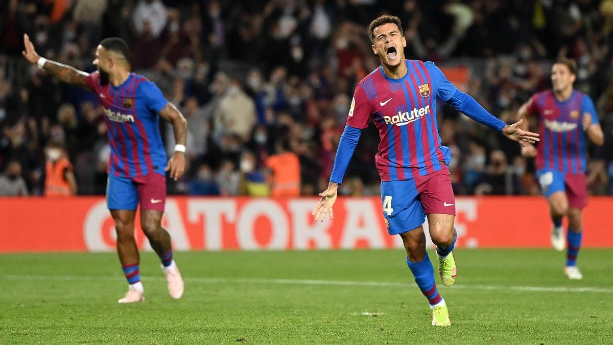Philippe Coutinho mencetak gol lagi untuk Barcelona setelah setahun. (Foto: Getty Images/David Ramos)