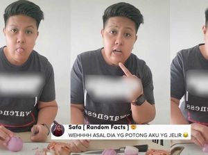  Julurkan Lidah Saat Potong Bawang, Trik Wanita Ini Bikin Ngakak
