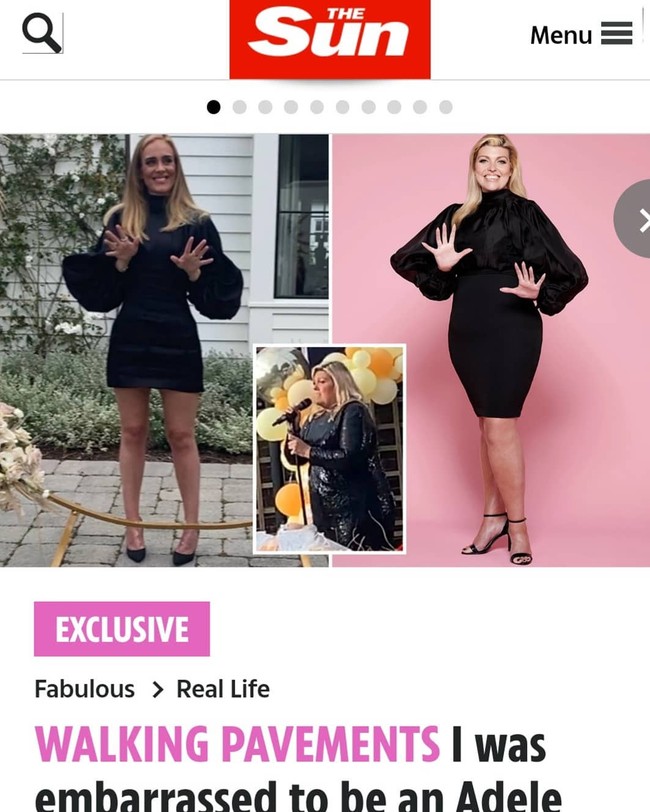 Sayangnya penampilan Maria mendapatkan respon kurang baik dari penonton. Mereka menyebut penampilan Maria tidak mirip sama sekali dengan Adele. Foto: Instagram @adele_and_me