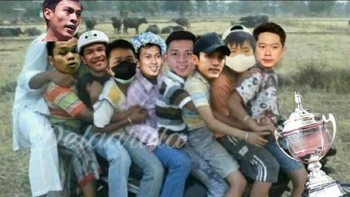 Tim Indonesia membawa pulang piala Thomas. Foto: Twitter