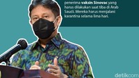 Menteri Kesehatan RI menyebut, kebijakan terbaru kini sudah memperbolehkan penerima vaksin Sinovac untuk umroh.