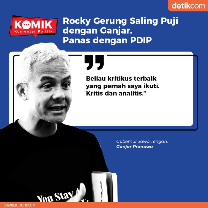 Rocky Gerung Saling Puji dengan Ganjar, Panas dengan PDIP (TIm Infografis) Rocky Gerung Saling Puji dengan Ganjar, Panas dengan PDIP (TIm Infografis)