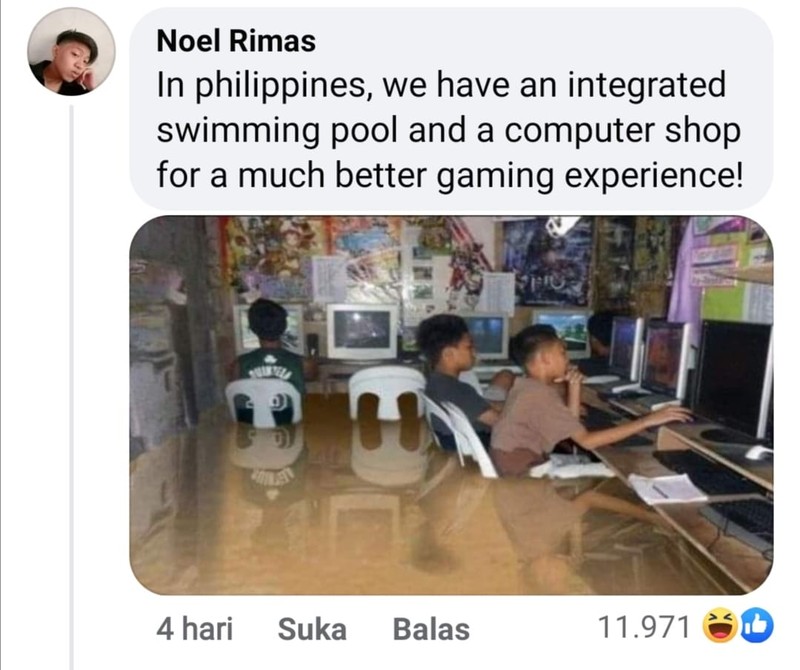 fotoinet kocak Ledek-ledekan Banjir Antar Negara, Ada Indonesia Juga